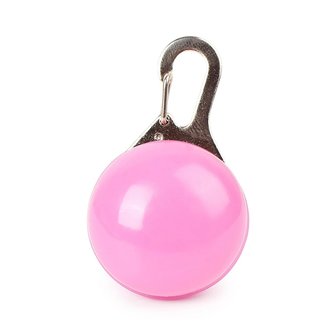 Led Lichtbol met clip voor honden halsband (Roze)