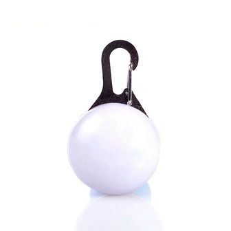 Led Lichtbol met clip voor honden halsband (Wit)