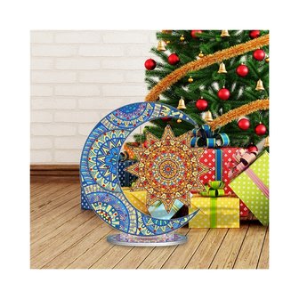 OP=OP Diamond Painting Zon en Maan op standaard (30cm)