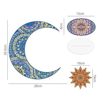 OP=OP Diamond Painting Zon en Maan op standaard (30cm)