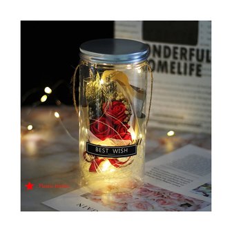OP=OP Zeeproosjes boeket met verlichting 18cm - Valentijnsdag - Moederdag TIP
