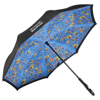 OP=OP Goebel - Emoji by BRITTO | Upside Down Paraplu Always happy | Pop Art, 108cm