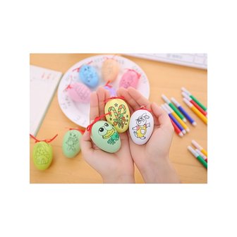 OP=OP Set Paaseieren met figuren om zelf in te kleuren (6 stuks) inclusief stiften