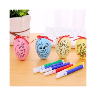 OP=OP Set Paaseieren met figuren om zelf in te kleuren (6 stuks) inclusief stiften