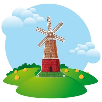 OP=OP Diamond Painting staand ornament met beweging Molen (26cm)