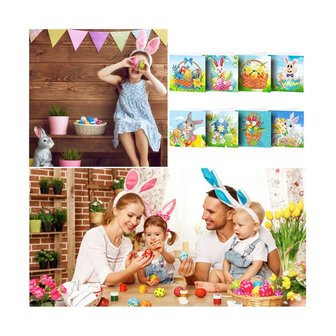OP=OP Diamond Painting Wenskaarten Set Pasen 02 (8 stuks)