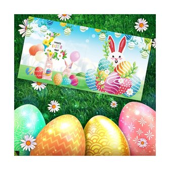 OP=OP Diamond Painting Wenskaarten Set Pasen 02 (8 stuks)