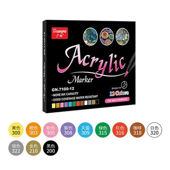 Acryl stiften set 12 kleuren