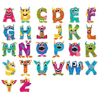 Diamond Painting Sticker set Alfabet (26 stuks)