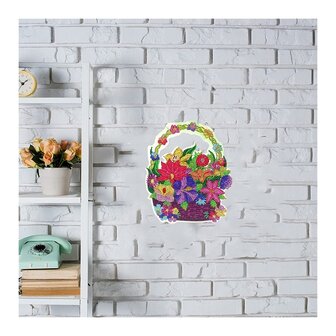 OP=OP Diamond Painting Hangend Ornament Bloemen in mand (25cm)