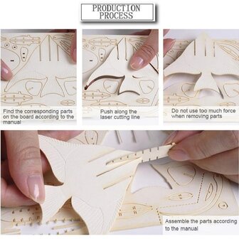 OP=OP Houten Mini 3D dieren puzzel 14 Strekkende kat