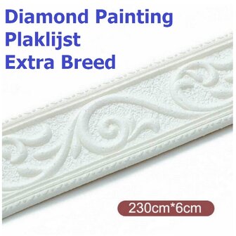 Diamond Painting Plaklijst op rol breed wit (230x5cm)