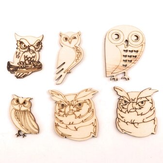 OP=OP Houten mini wilde dieren assortiment om zelf te beschilderen / kleuren (10 stuks/50mm)