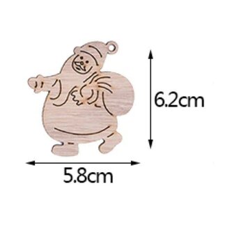 OP=OP Houten Kersthangers Kerstmannen om zelf te beschilderen / kleuren (10 stuks/60mm)