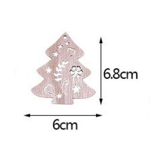 OP=OP Houten Kersthangers Kerstbomen om zelf te beschilderen / kleuren (10 stuks/70mm)