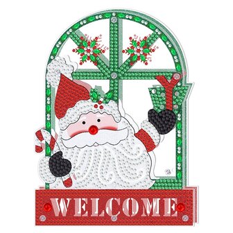 OP=OP Diamond Painting Staande Kerst Lamp 04 (Welcome Kerstman)
