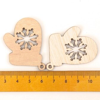 OP=OP Houten mini Kersthangers assortiment om zelf te beschilderen / kleuren (10 stuks/44mm)