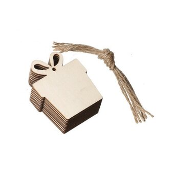 OP=OP Houten Kersthangers Cadeaus om zelf te beschilderen / kleuren (10 stuks/80mm)