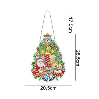 Diamond Painting Hangend Kerst Ornament met verlichting 26 Kerstboom (30cm)