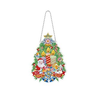 Diamond Painting Hangend Kerst Ornament met verlichting 26 Kerstboom (30cm)