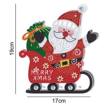 Diamond Painting Staande Kerst Lamp 02 (Kerstman)