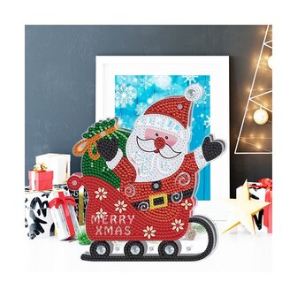 Diamond Painting Staande Kerst Lamp 02 (Kerstman)
