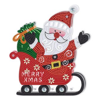 Diamond Painting Staande Kerst Lamp 02 (Kerstman)