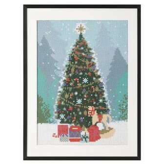 OP=OP Grafix Diamond Painting Kerstboom 30x40cm - Rond