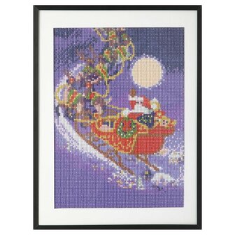 OP=OP Grafix Diamond Painting Kerst slee 30x40cm - Rond