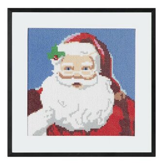 OP=OP Grafix Diamond Painting Kerstman 30x30cm - Rond