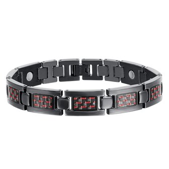 Magnetische Titanium (heren) armband Noah Rood