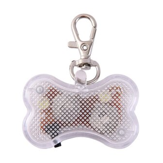 Led verlicht botje met clip voor honden halsband (Wit)