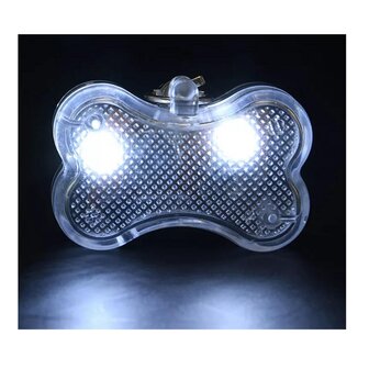 Led verlicht botje met clip voor honden halsband (Wit)