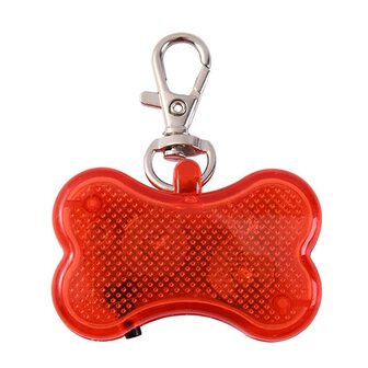 OP=OP Led verlicht botje met clip voor honden halsband (Rood)
