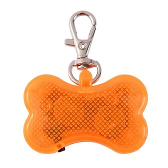 Led verlicht botje met clip voor honden halsband (Oranje)