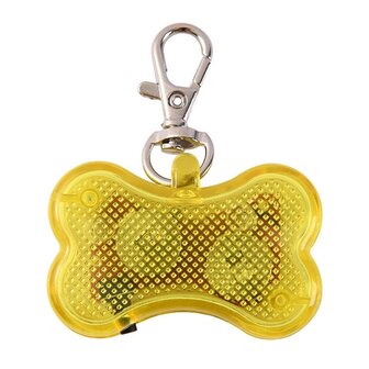 Led verlicht botje met clip voor honden halsband (Geel)