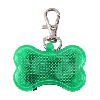 Led verlicht botje met clip voor honden halsband (Groen)