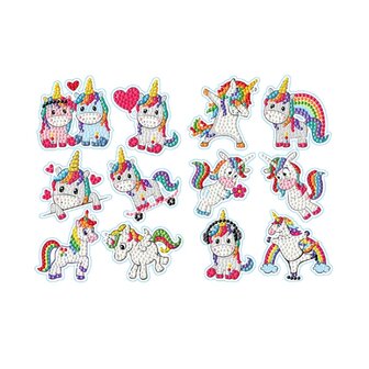 Diamond Painting Sticker set Eenhoorns (12 stuks)