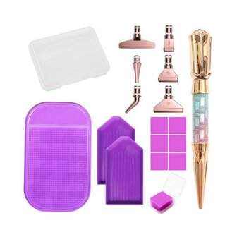 Diamond Painting Toolkit Rose Gold 02 met kleefmatje en opzetstukjes