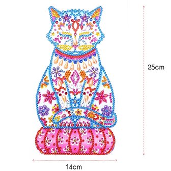 Diamond Painting Sticker Groot - Kat (25cm)