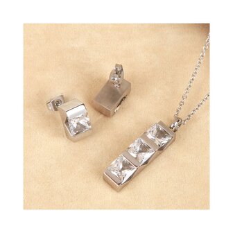 Sieraden set Anna 012 ketting + hanger en oorbellen