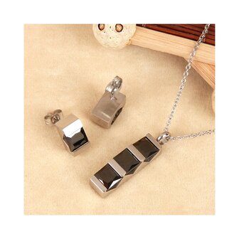 Sieraden set Anna 013 ketting + hanger en oorbellen