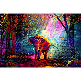 Diamond Painting Olifant Graffiti 01 (formaat en vorm steentjes naar keuze)