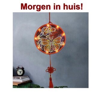 Diamond Painting Wandornament Vlinders met verlichting