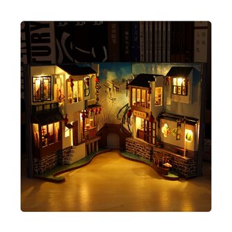 Miniatuur zelfbouw huisje Book Nook TC10 (inclusief verlichting en dust cover)