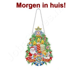 Diamond Painting Hangend Kerst Ornament met verlichting 26 Kerstboom (30cm)