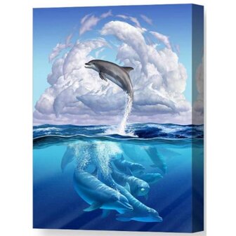 Diamond Painting Springende Dolfijnen