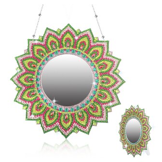 Diamond Painting Spiegel 02 Mandala Groen (20cm)