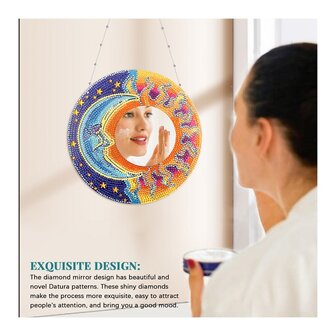 OP=OP Diamond Painting Spiegel 03 Zon en maan (20cm)