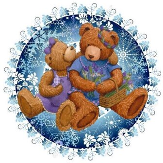 Diamond Painting Kerst - Teddyberen in cirkel